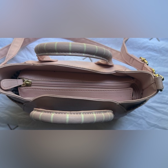 BETSEY JOHNSON: Small Pink Satchel & Crossbody Purse Striped Cat Ears Girls Bag - Picture 4 of 9